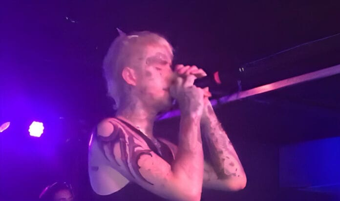 Lil Peep（リル・ピープ）の肖像、エモラップの先駆者としての影響力と薬物依存の問題を象徴する画像