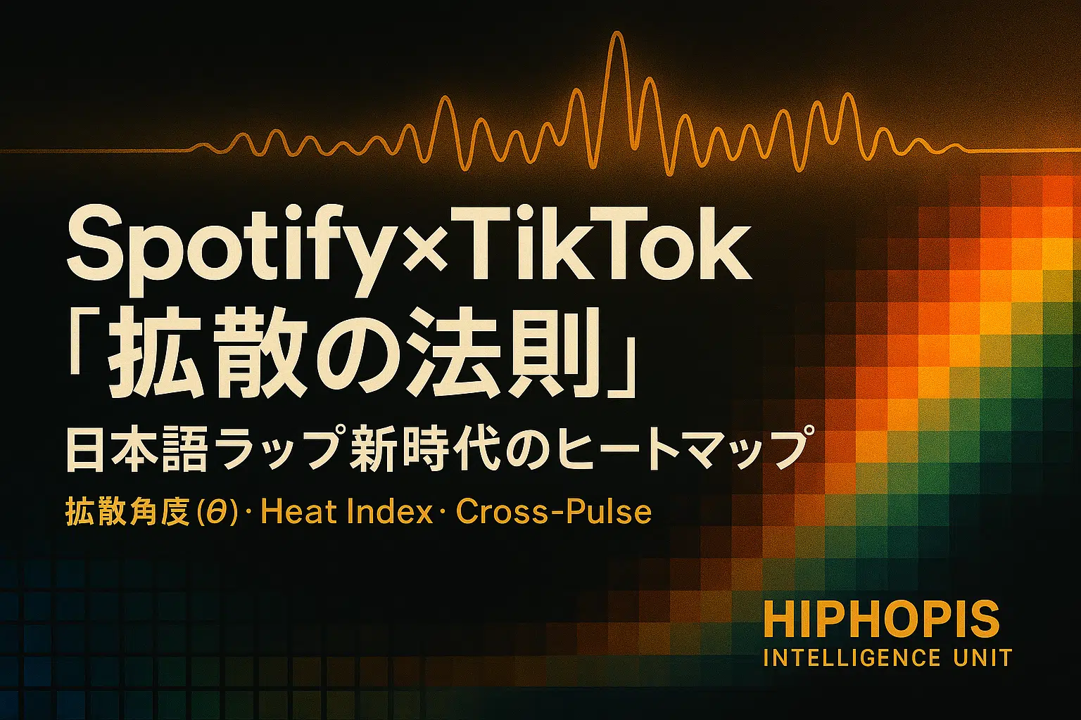 SpotifyとTikTokが示す“拡散の法則”:日本語ラップ新時代のヒートマップ 日本語ラップの拡散ヒートマップ:TikTok初速とSpotify定着を示す可視化グラフ