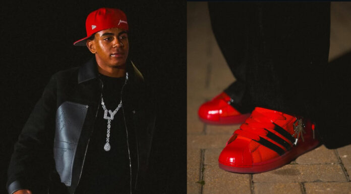ラミーネ・ヤマルがYoung ThugのSp5der × adidas Superstar “Red”を着用し初披露。2026年春リリース予定の注目スニーカーの実物初公開ショット。