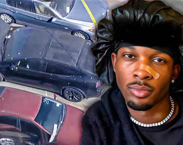 歌手D4VDのテスラ車内で発見されたセレステ・リバスさん切断遺体事件について容疑者として捜査されていると報じられる状況を伝えるニュース画像（HIPHOPCs）