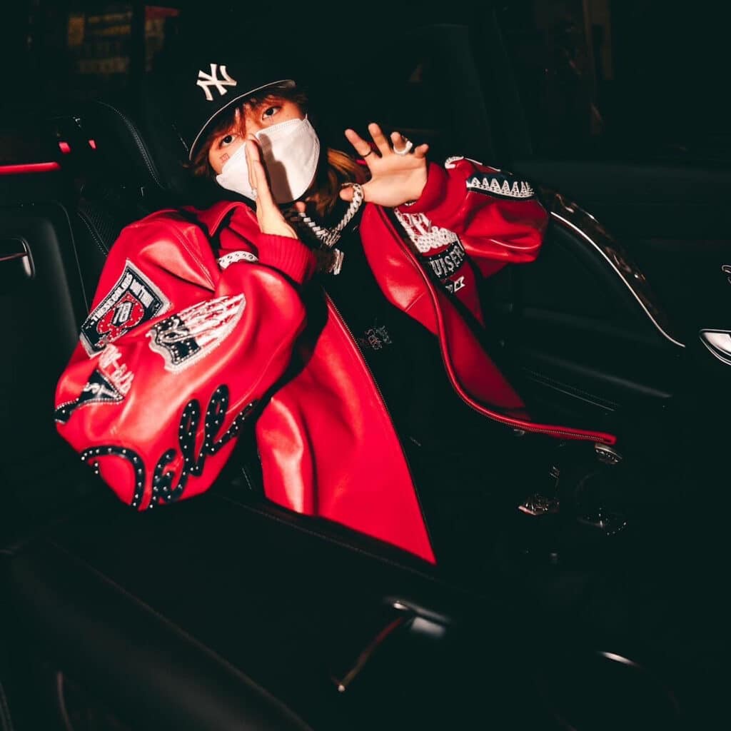 着画あり希少EVISUモノグラムライダース赤　HIPHOPBBOY 送料無料 革ジャン ライダースの通販 横浜駅西口 UKダブル 赤 メンズ