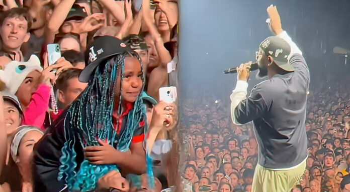 Kendrick Lamarがライブ中に観客席のファンへ声をかける場面