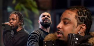 21 Savageが語ったDrake×Kendrick抗争の現実|「勝っても負ける」理由 21 SavageがDrakeとKendrick Lamarのビーフについて語る構図を象徴したビジュアル