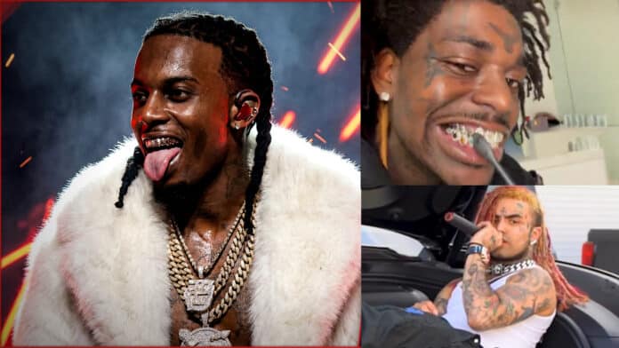 Playboi Carti、Kodak Black、Lil Pumpを使用した週刊ヒップホップニュース用アイキャッチ。2026年3月6日〜13日の主要トピックを表現したビジュアル