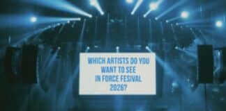 FORCE Festival 2026は10月24日・川崎で開催──YZERRがROD III Concertで発表、横浜アリーナから地元・川崎への凱旋へ FORCE MagazineがInstagramで公開した「Which artists do you want to see in FORCE Festival 2026?」の告知画像。青い照明のステージ上に、FORCE Festival 2026で見たいアーティストを問いかける英語テキストが表示されている。