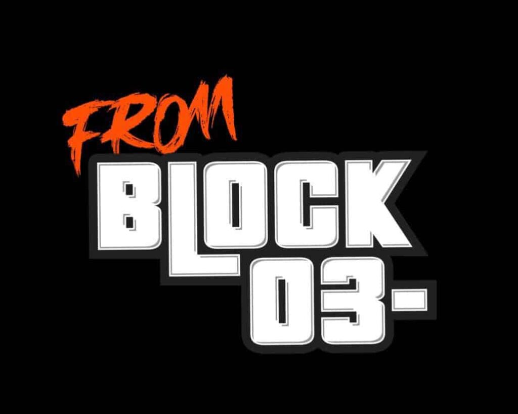 FROM BLOCK 03-(フロムブロック03-)公式ロゴ。03- Performance主催イベントのワードマーク