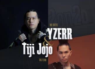 黒と赤の背景にYZERRとTiji Jojoの写真と名前を配置したBATTLE SUMMIT III TAG TEAM No.15公式ビジュアル
