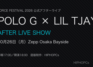 Polo GとLil Tjayの10月26日大阪公演を案内するHIPHOPCs制作図版